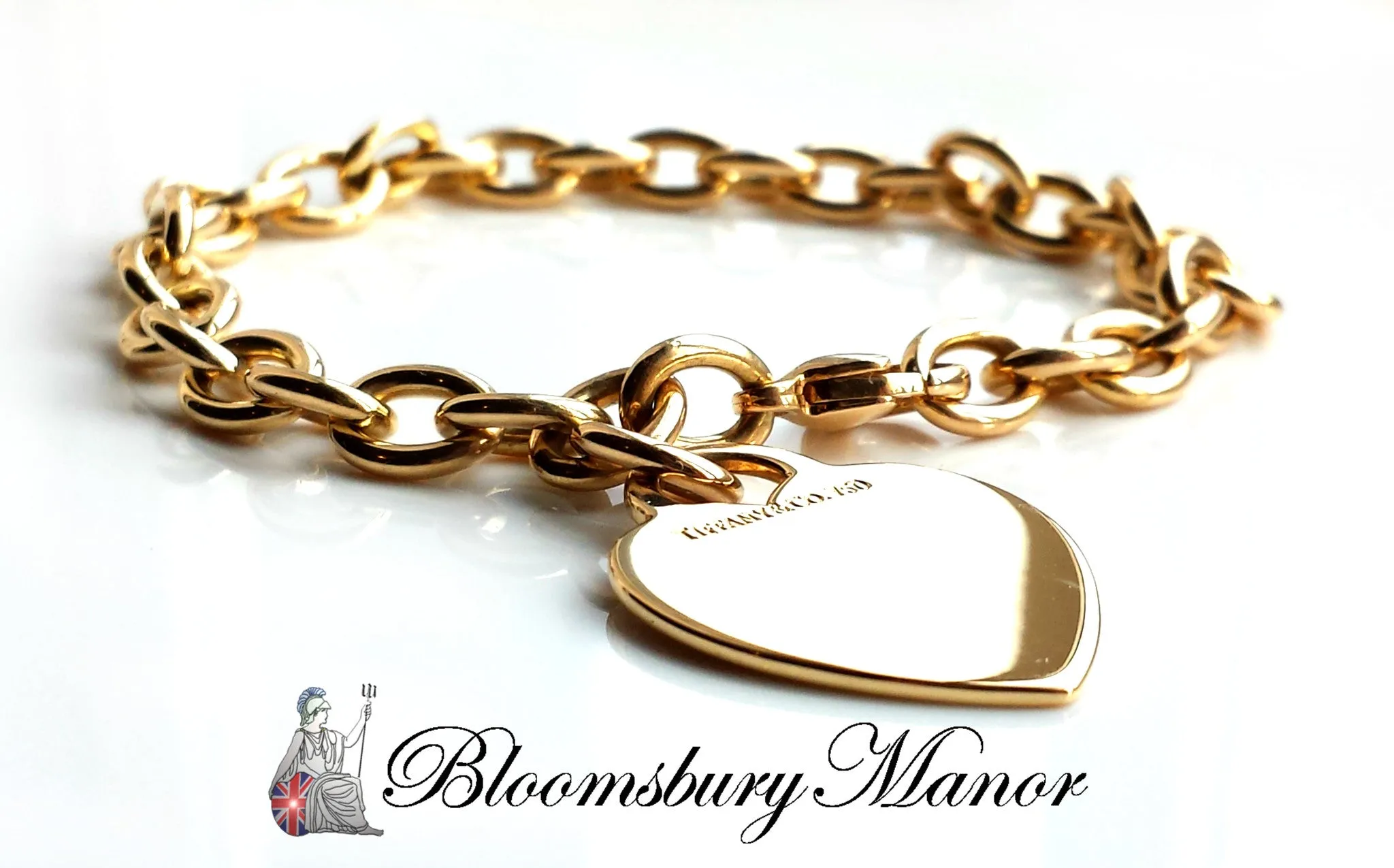 Tiffany & Co. 18k Gold Heart Tag Charm Bracelet, 7½ inches