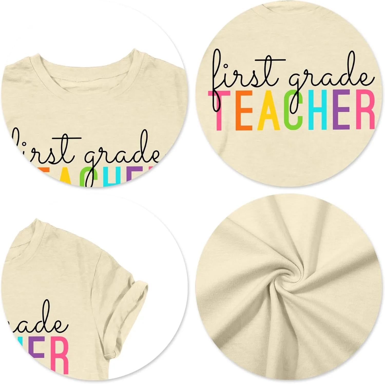 VVNTY Women Teacher Shirts First Grade: 1st Grade Teachers T-Shirt Back to School Gift Tops