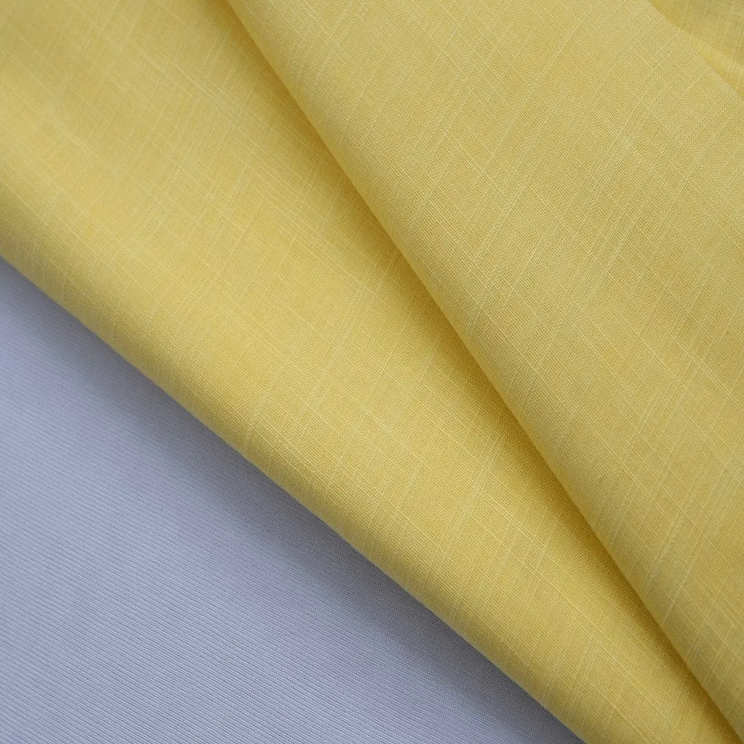 Yellow Pure Slub Cotton Fabric